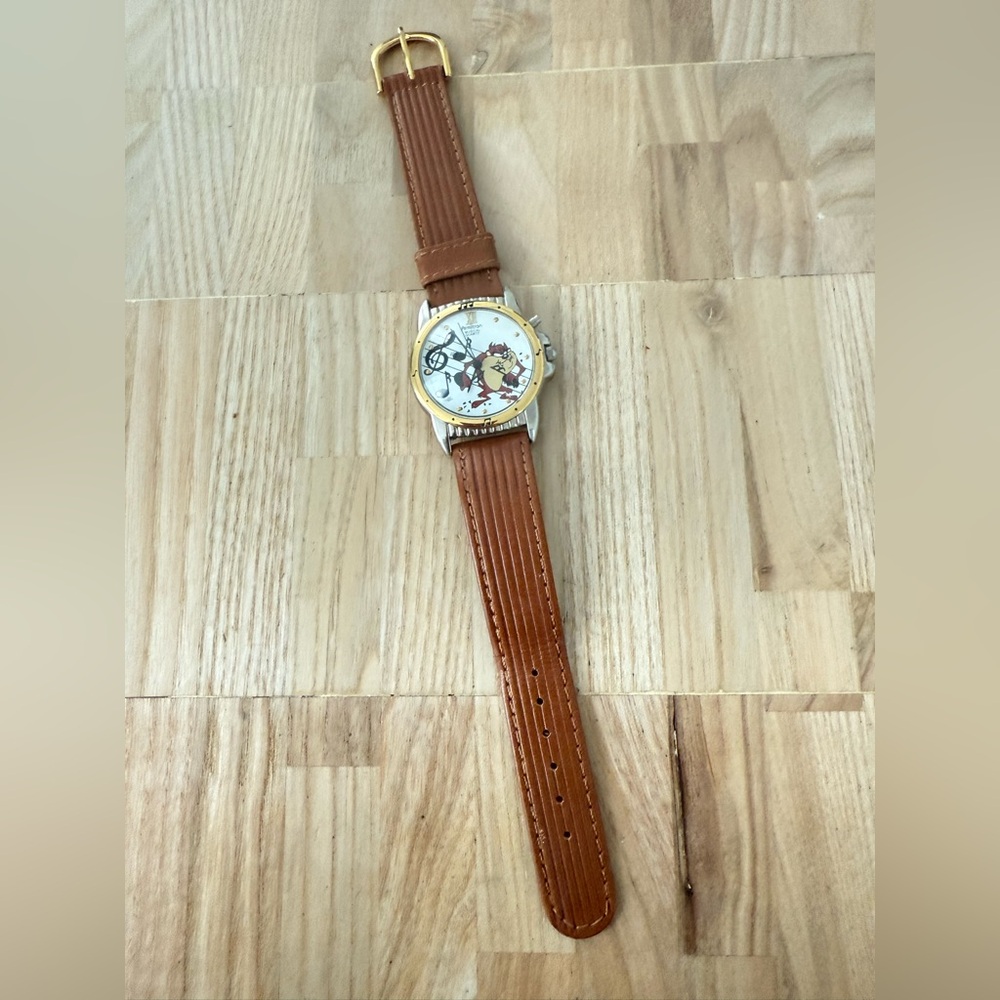 Vintage 90s Armitron Warner bros looney tunes taz musical watch NEW BATTERY - Picture 9 of 14